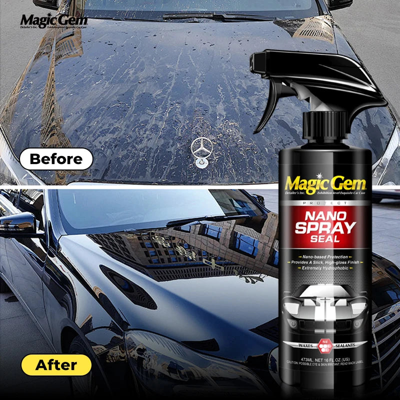 MAGIC GEM Ceramic Nano Coating Spray, Car Paint Polish & Protection, Hydrophobic Auto Detailing for Cars and Motorcycles