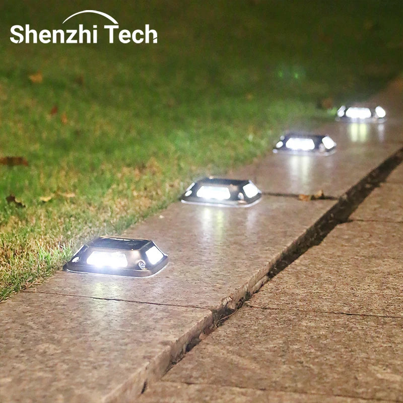 8LED Solar Driveway Light Outdoor Garden Ground Lights Waterproof LED Solar Wall Lamp Camping for Step Stair Pathway Walkway Dec