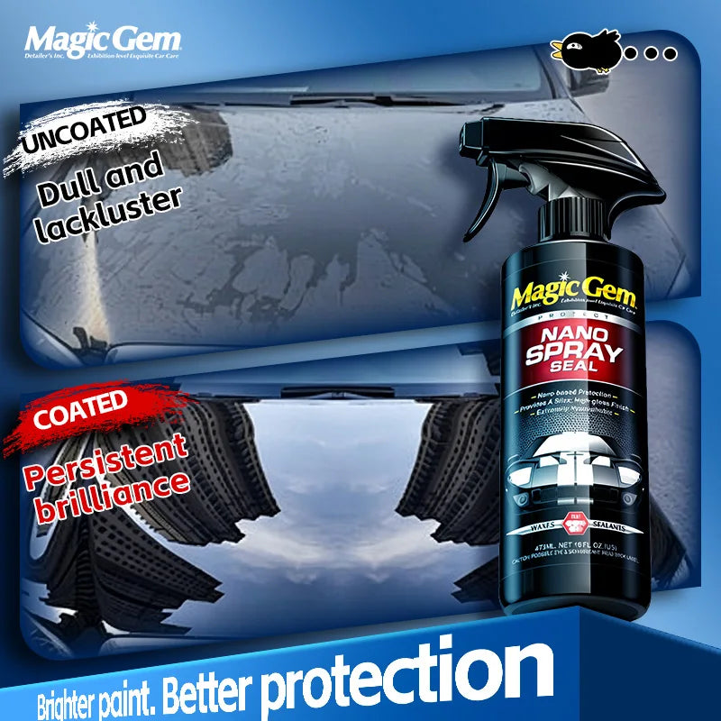 MAGIC GEM Ceramic Nano Coating Spray, Car Paint Polish & Protection, Hydrophobic Auto Detailing for Cars and Motorcycles
