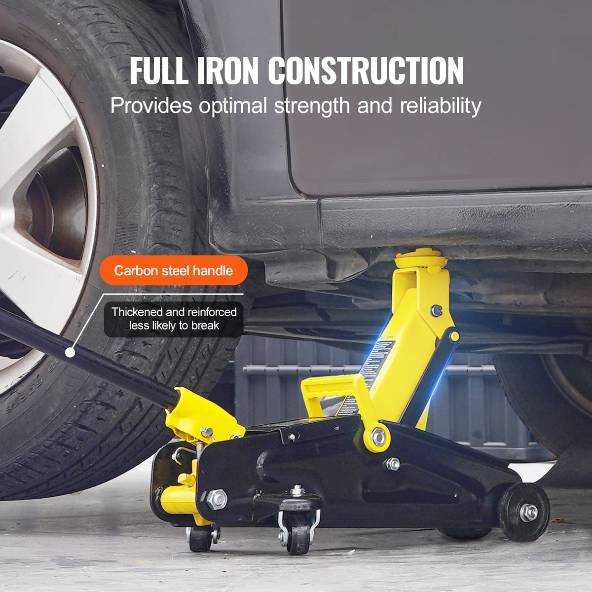 SucceBuy Low Profile Floor Jack 2T Heavy Duty Iron Hydraulic Racing Floor Jack Hydraulic Car Jack Single Piston Quick Lift Pump