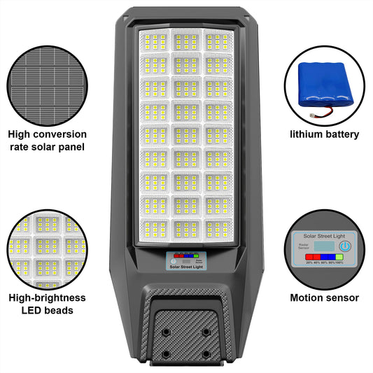 Ship from Local Warehouse, 1-Pack 8000W Outdoor Waterproof Solar Light, Motion Sensor & Remote Control, Timer & Constant Bright Mode, Dusk-to-Dawn Auto On/Off, IP65 Waterproof, Easy Installation, Ideal for Yard and Parking Lo
