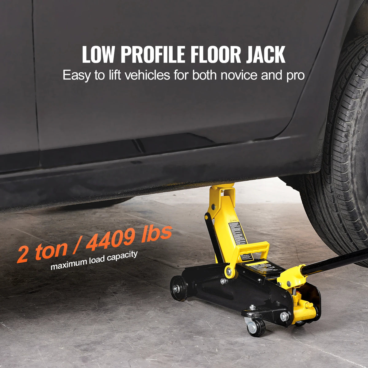 SucceBuy Low Profile Floor Jack 2T Heavy Duty Iron Hydraulic Racing Floor Jack Hydraulic Car Jack Single Piston Quick Lift Pump