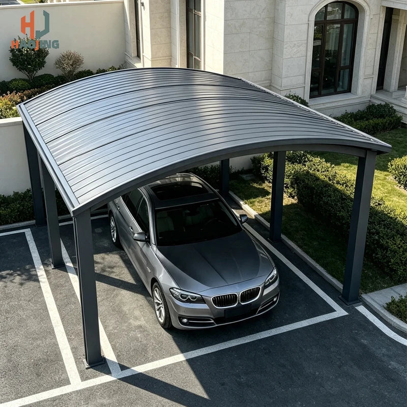 Weatherproof Aluminum Carport Garage 6×5 6×6, Heat Insulated Aluminum Tile Canopy, Durable Sun Rain Protection Pergola