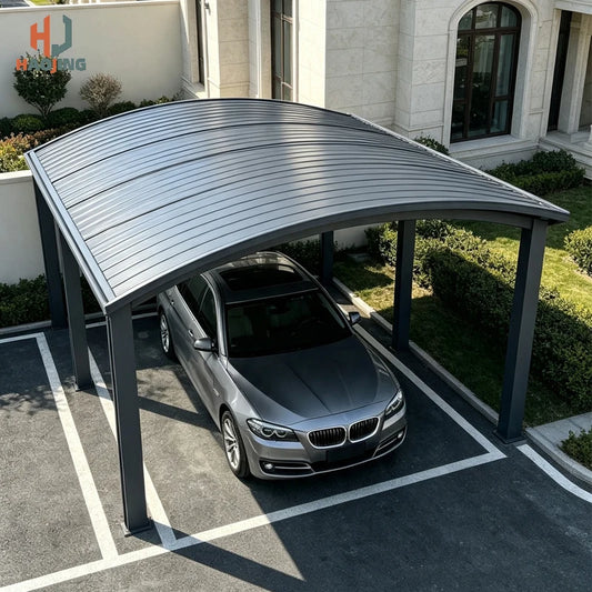 Weatherproof Aluminum Carport Garage 6×5 6×6, Heat Insulated Aluminum Tile Canopy, Durable Sun Rain Protection Pergola