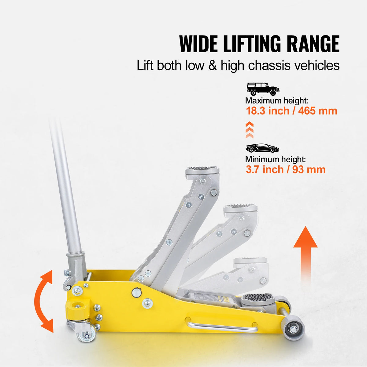 SucceBuy 3T/2T Floor Jack Aluminum Hydraulic Racing Jack Hydraulic Car Jack with Dual Piston Quick Lift Pump for Auto Repaire