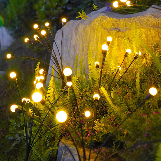 8-Head Solar Firefly Lights LED Solar Outdoor Decorative Garden Lights Waterproof High Flexibility Yard Patio Pathway Holiday