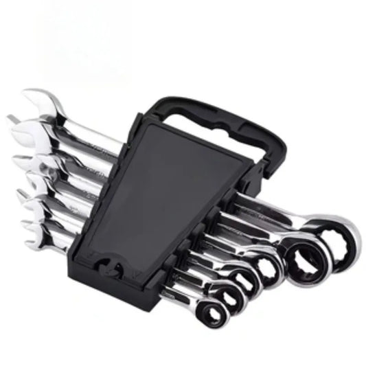 Car Repair Tools 6Pcs Open End Carbon Steel Activities Ratchet Wrench Set 8-17mm Torque Combination Spanner