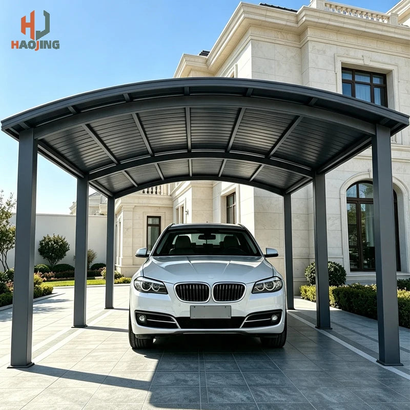 Weatherproof Aluminum Carport Garage 6×5 6×6, Heat Insulated Aluminum Tile Canopy, Durable Sun Rain Protection Pergola