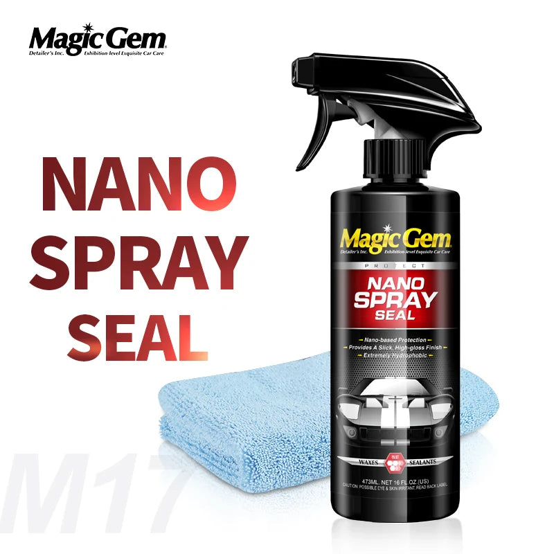 MAGIC GEM Ceramic Nano Coating Spray, Car Paint Polish & Protection, Hydrophobic Auto Detailing for Cars and Motorcycles