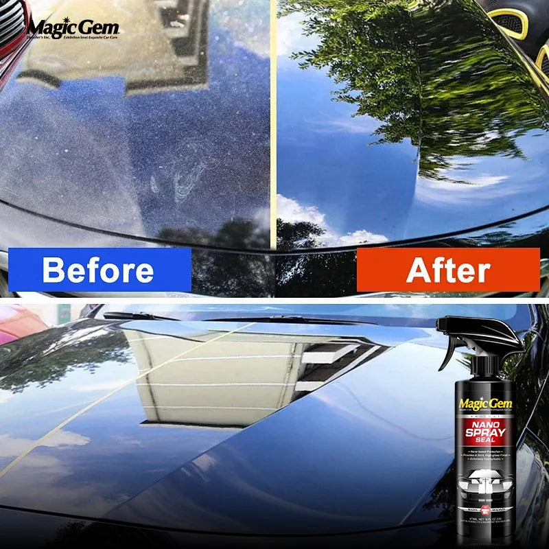 MAGIC GEM Ceramic Nano Coating Spray, Car Paint Polish & Protection, Hydrophobic Auto Detailing for Cars and Motorcycles
