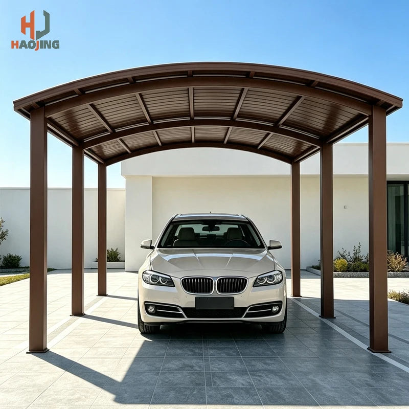 Weatherproof Aluminum Carport Garage 6×5 6×6, Heat Insulated Aluminum Tile Canopy, Durable Sun Rain Protection Pergola