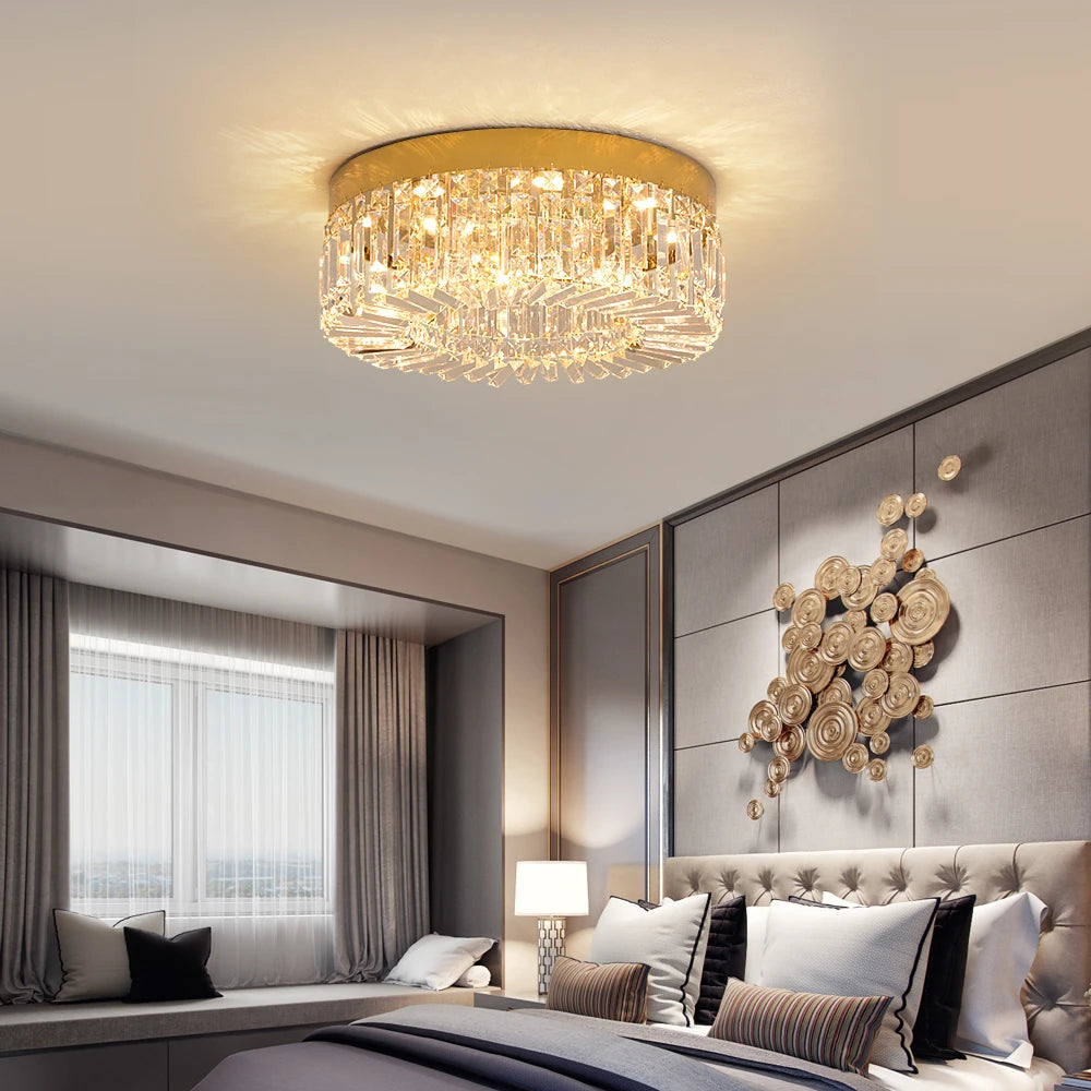 Luxury Crystal Ceiling Lamp Living Room Modern Chandeliers Decoration Led Ceiling Lights Lighting Fixture Diameter 40 50cm