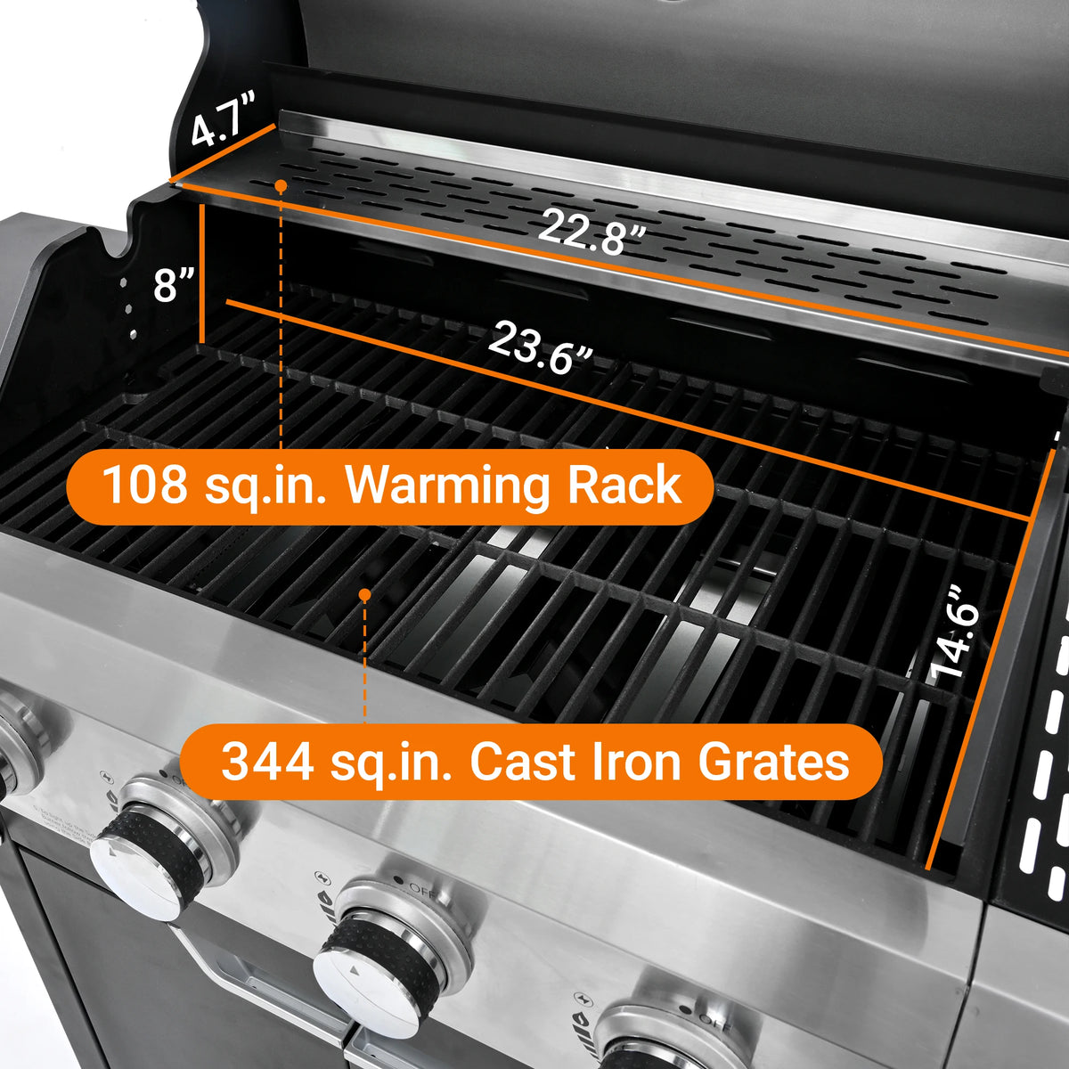 4 Burner Propane Grill Stainless Steel Gas Barbecue Grill with Side Burner And Cover for Outdoor BBQ Camping